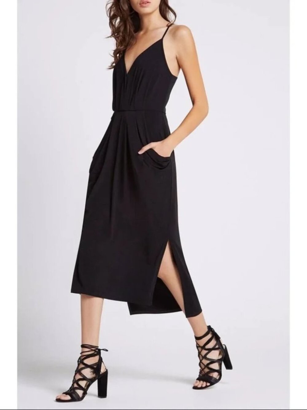 BCBGeneration Black Strappy MIDI Dress